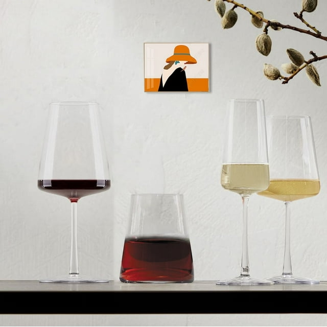 Clear Flared Red Wine Glass with Stem -4 Pcs Clear Flared Red Wine Glass with Stem -4 Pcs